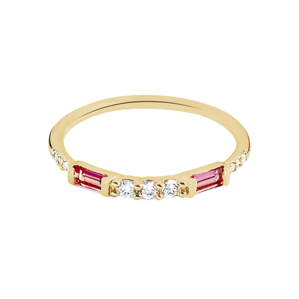 Bague Plaqué Or Jaune Calvin Oxyde De Zirconium