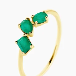 Bague Quincey Or Jaune Emeraude