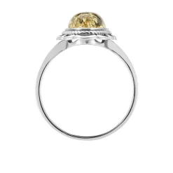 Bague Reetta Argent Blanc Ambre