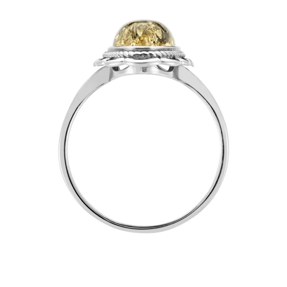 Bague Reetta Argent Blanc Ambre