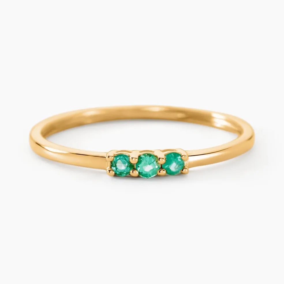 Bague Richie Or Jaune Emaraude