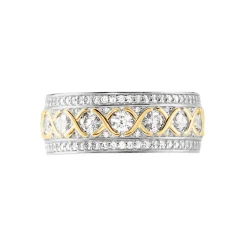 Bague Rome Argent Bicolore Oxyde De Zirconium