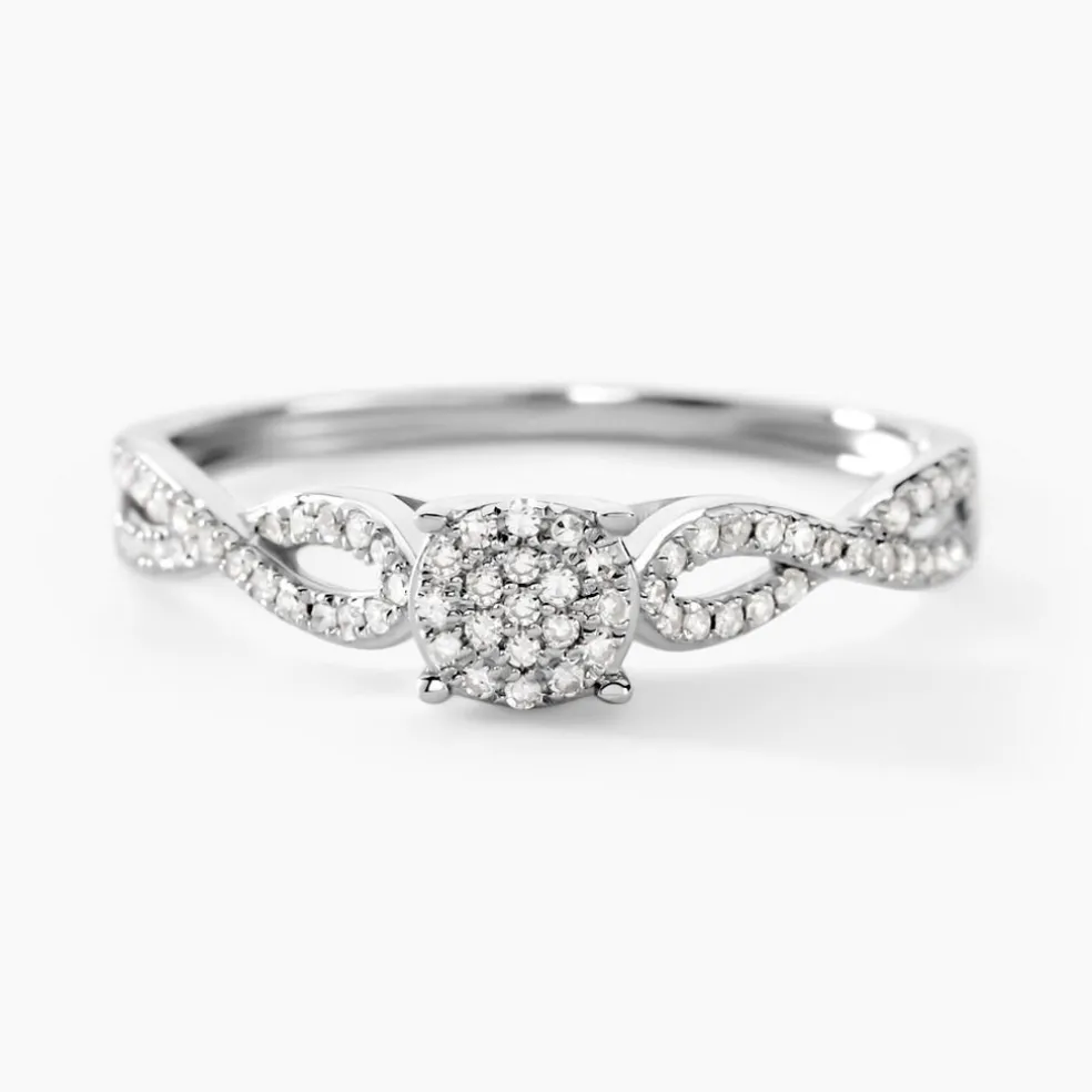 Bague Roseline Or Blanc Diamant