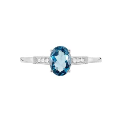 Bague Royanne Or Blanc Topaze Et Oxyde De Zirconium