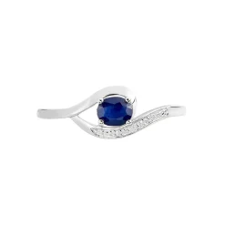 Bague Sagesse Or Blanc Saphir Et Diamant