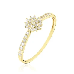 Bague Shin Or Jaune Oxyde De Zirconium