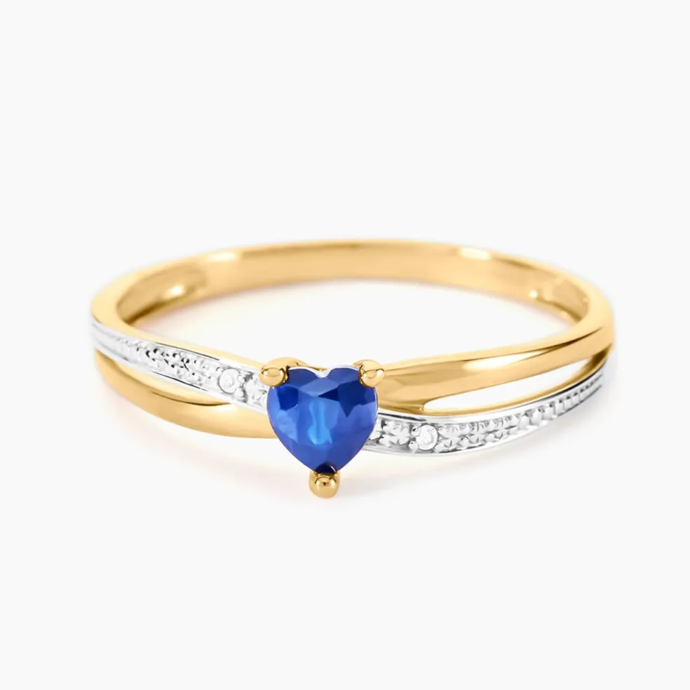 Bague Skylar Or Bicolore Saphir Diamant