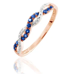Bague Sofia Or Rose Saphir Et Diamant
