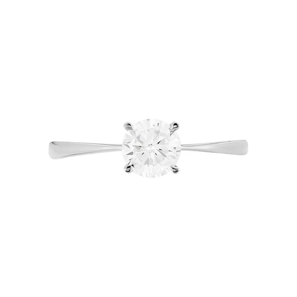 Bague Solitaire Abriel Or Blanc Oxyde De Zirconium