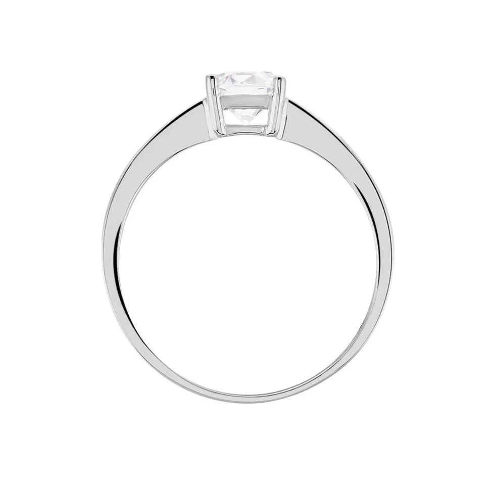 Bague Solitaire Abriel Or Blanc Oxyde De Zirconium