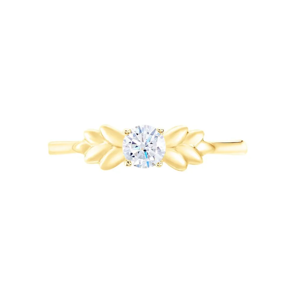 Bague Solitaire Alexine Or Jaune Oxyde De Zirconium