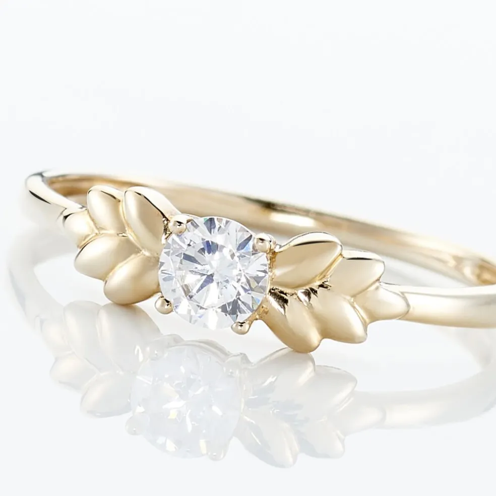 Bague Solitaire Alexine Or Jaune Oxyde De Zirconium