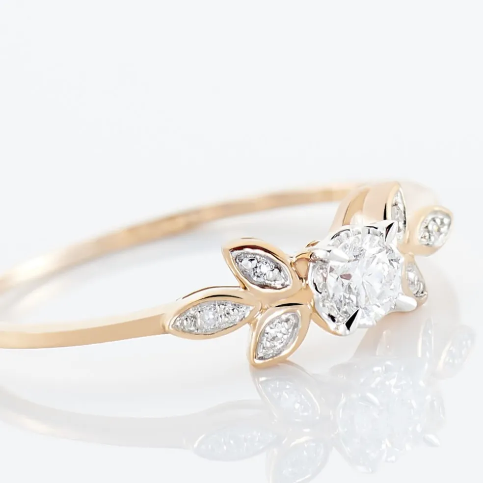 Bague Solitaire Alicea Or Rose Diamant