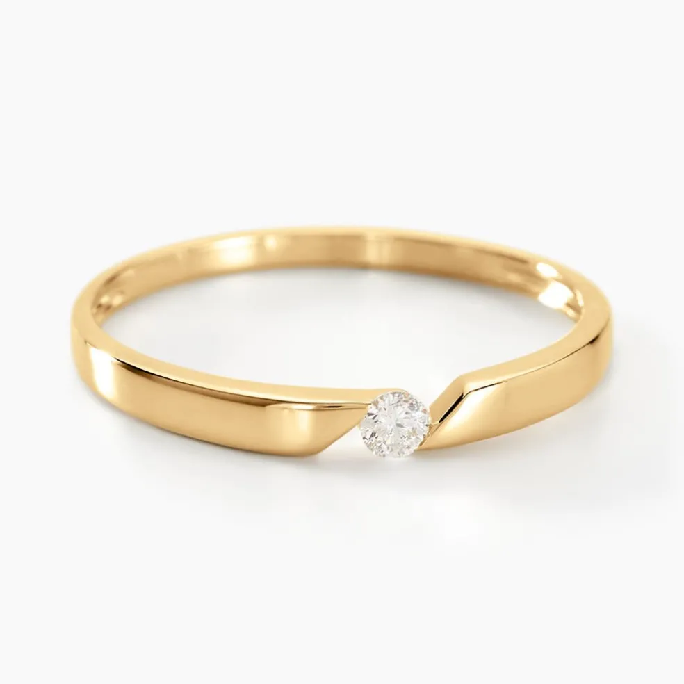 Bague Solitaire Anilie Or Jaune Diamant