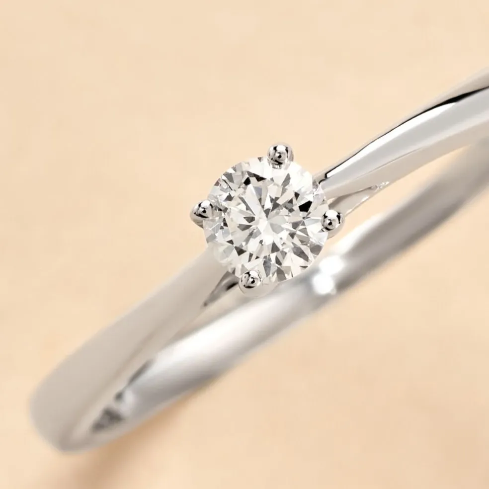 Bague Solitaire Aphrodite Or Blanc Diamant