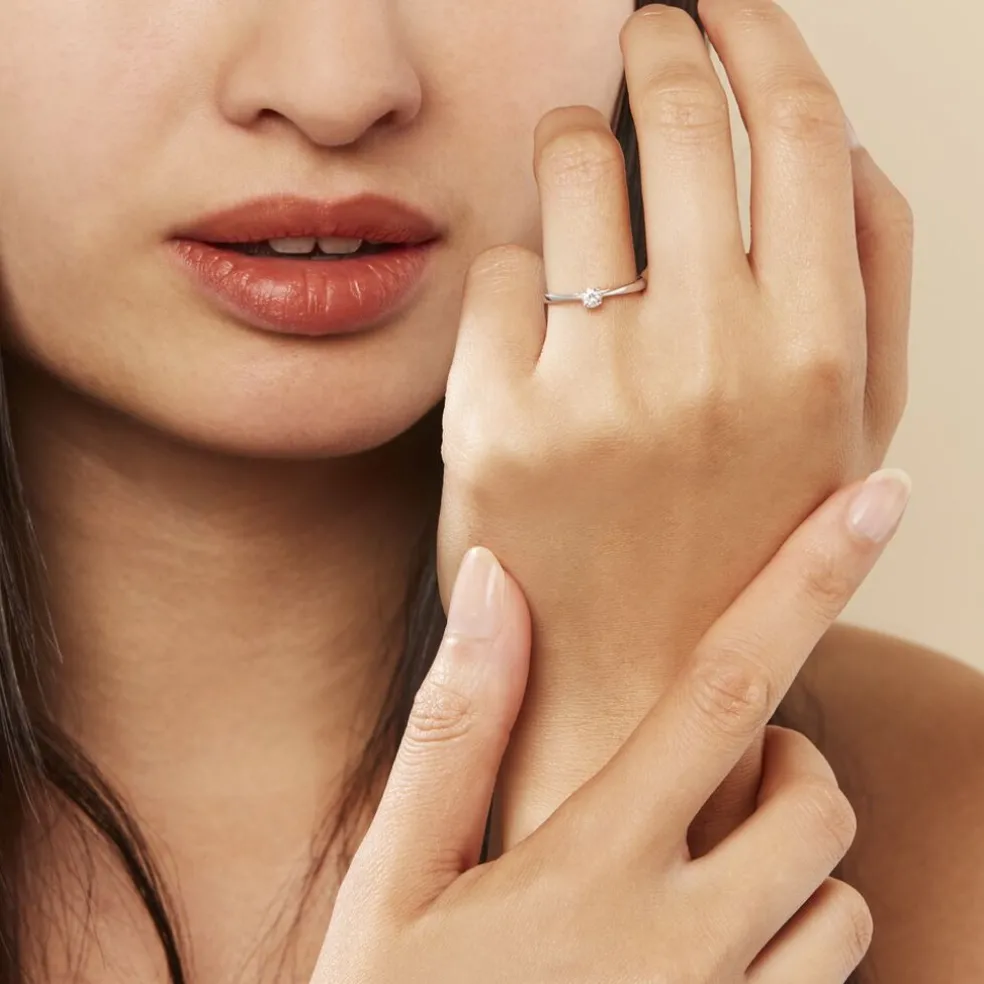 Bague Solitaire Aphrodite Or Blanc Diamant