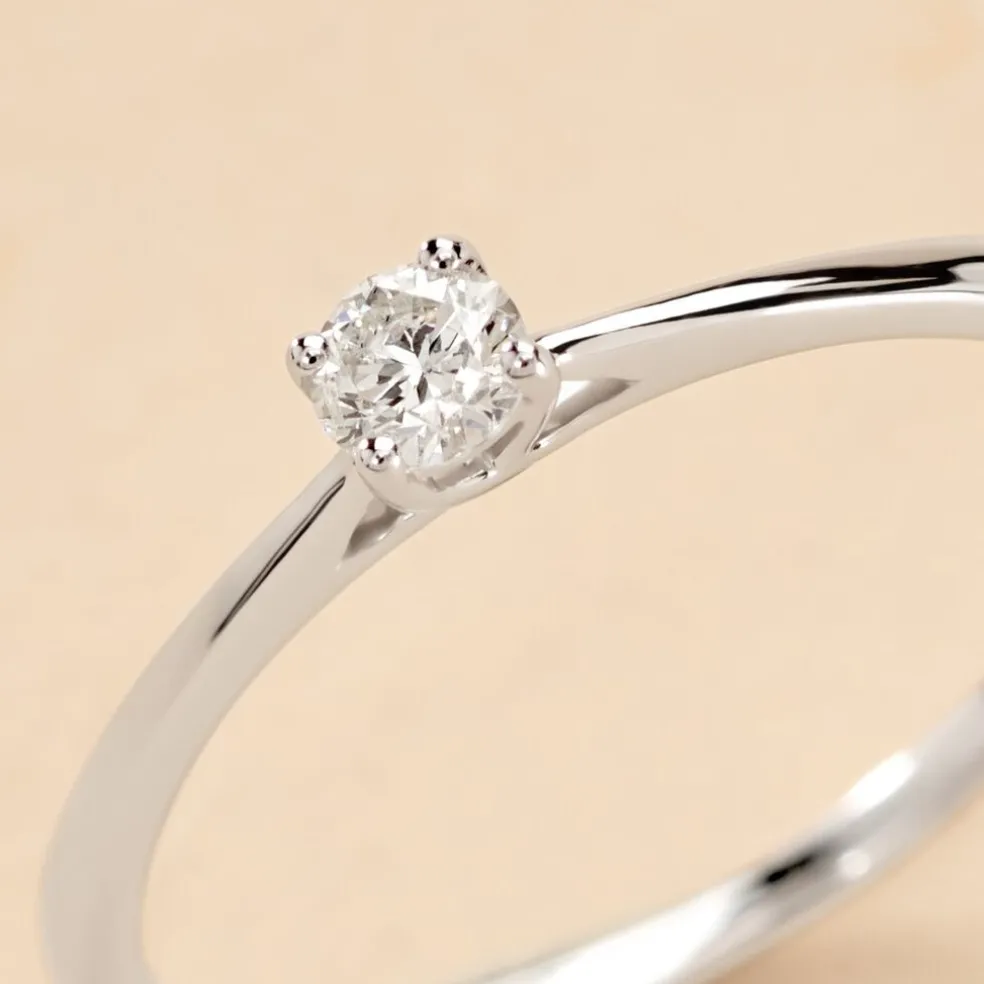 Bague Solitaire Aphrodite Or Blanc Diamant