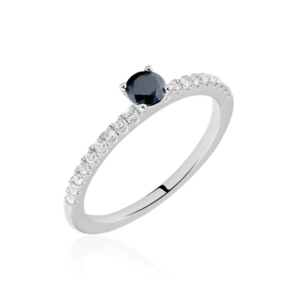 Bague Solitaire Argent Blanc Quitteri Oxyde De Zirconium