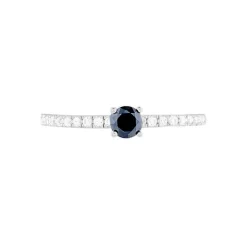 Bague Solitaire Argent Blanc Quitteri Oxyde De Zirconium