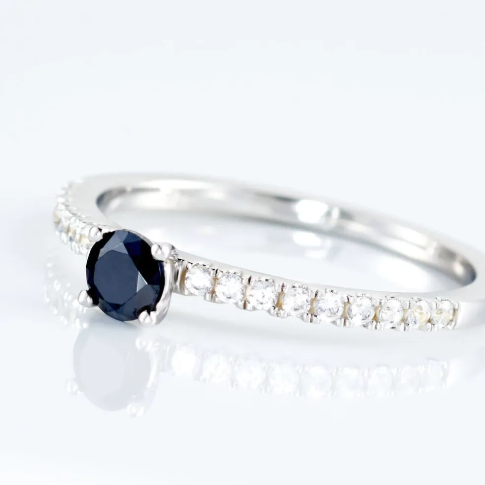 Bague Solitaire Argent Blanc Quitteri Oxyde De Zirconium