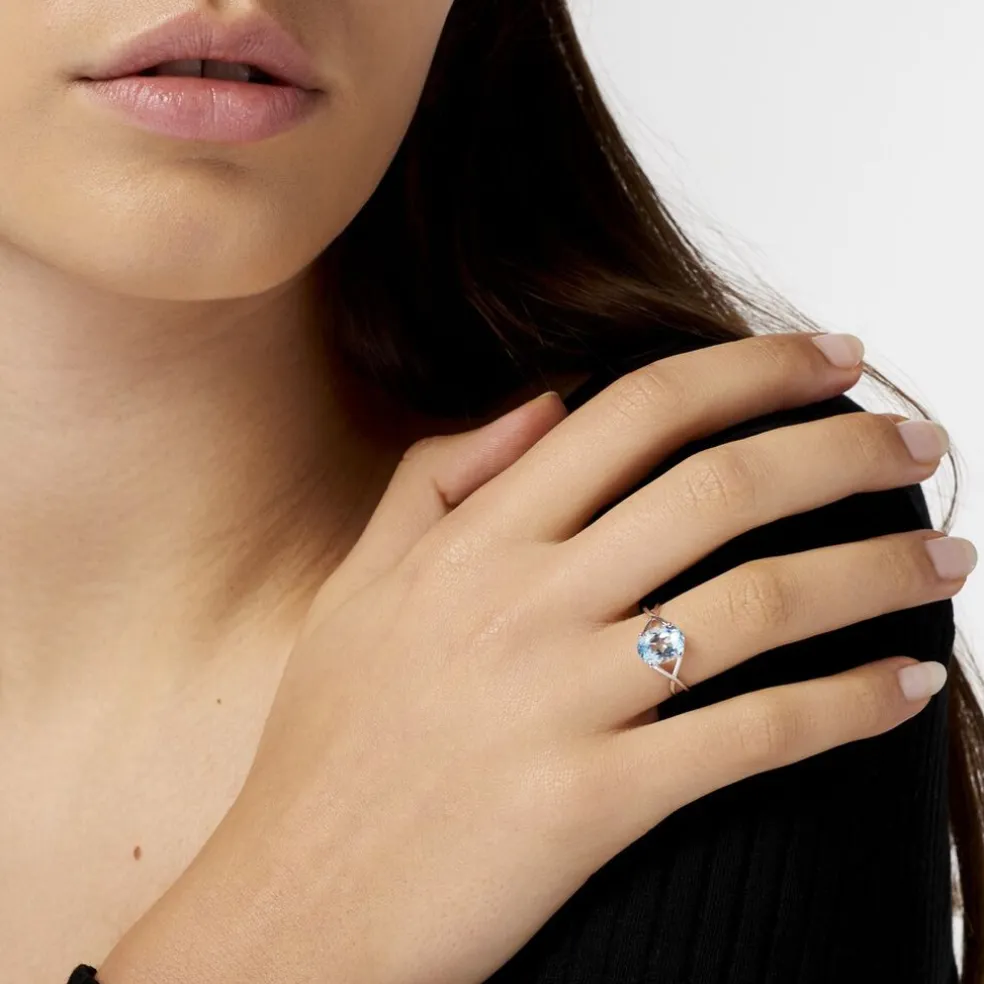 Bague Solitaire Armaelle Or Blanc Topaze
