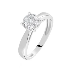 Bague Solitaire Charlene Or Blanc Diamant Synthetique