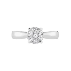 Bague Solitaire Charlene Or Blanc Diamant Synthetique