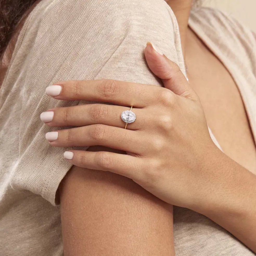 Bague Solitaire Cillie Or Jaune Oxyde De Zirconium
