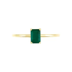 Bague Solitaire Ethalyn Or Jaune Emeraude