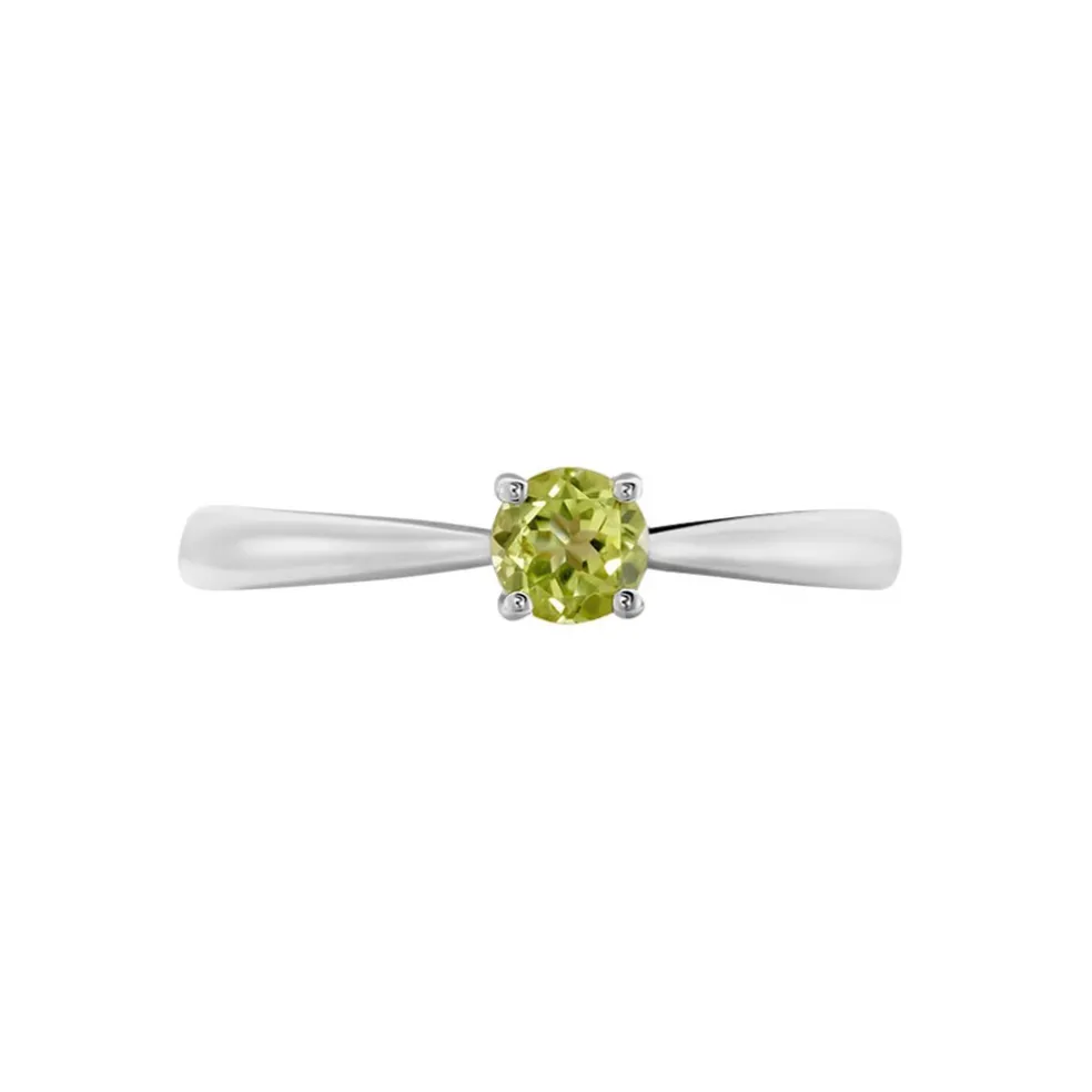 Bague Solitaire Fiona Or Blanc Péridot