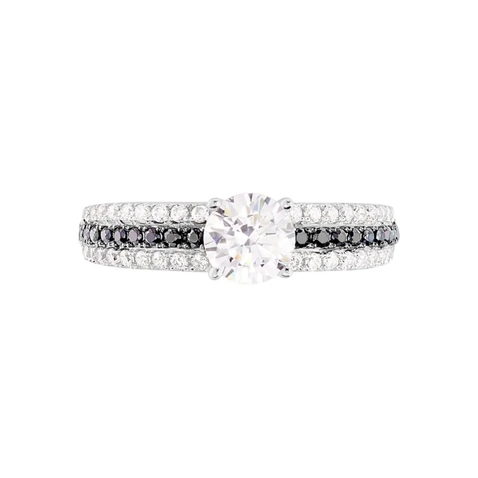 Bague Solitaire Katrina Or Blanc Oxyde De Zirconium