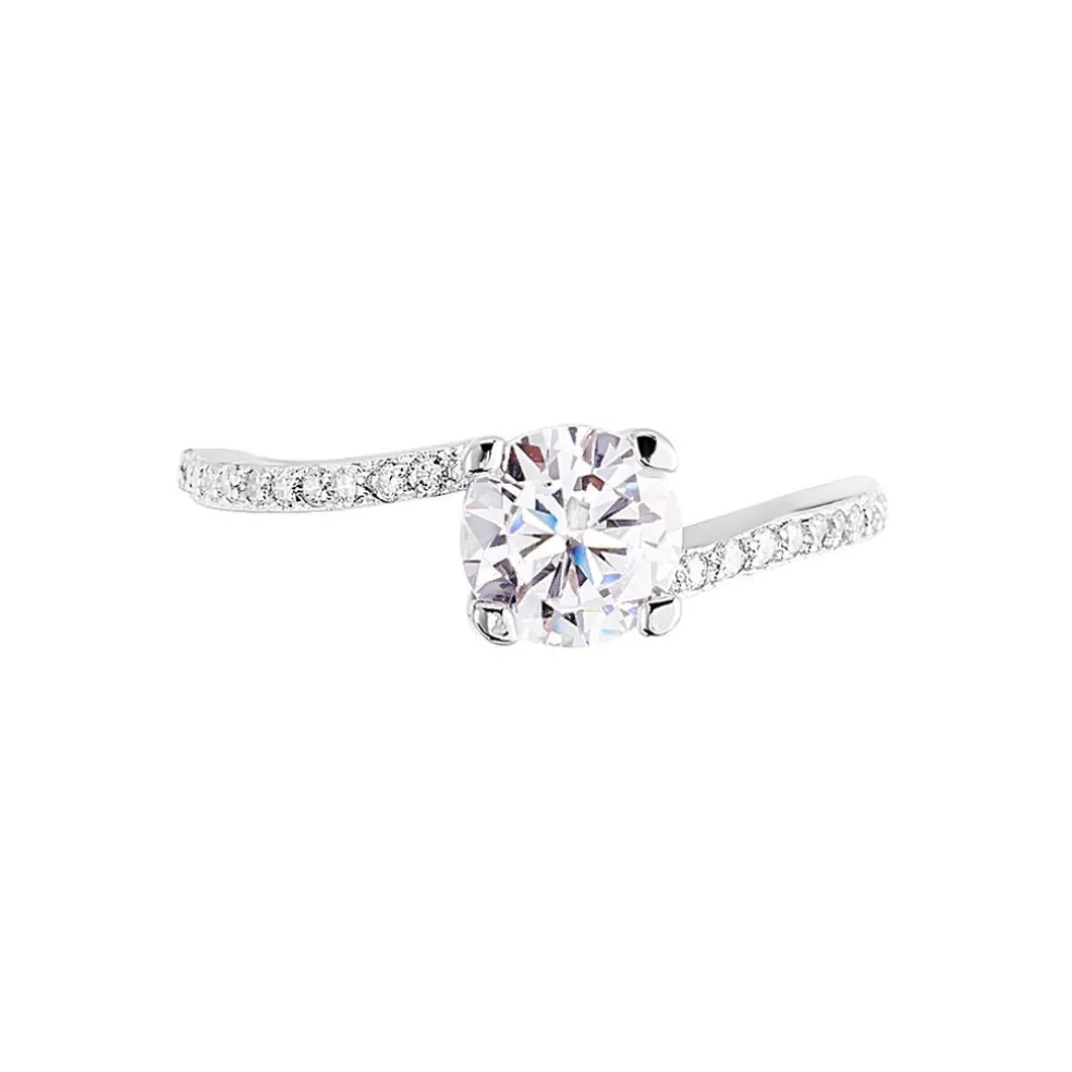 Bague Solitaire Maelane Argent Blanc Oxyde De Zirconium
