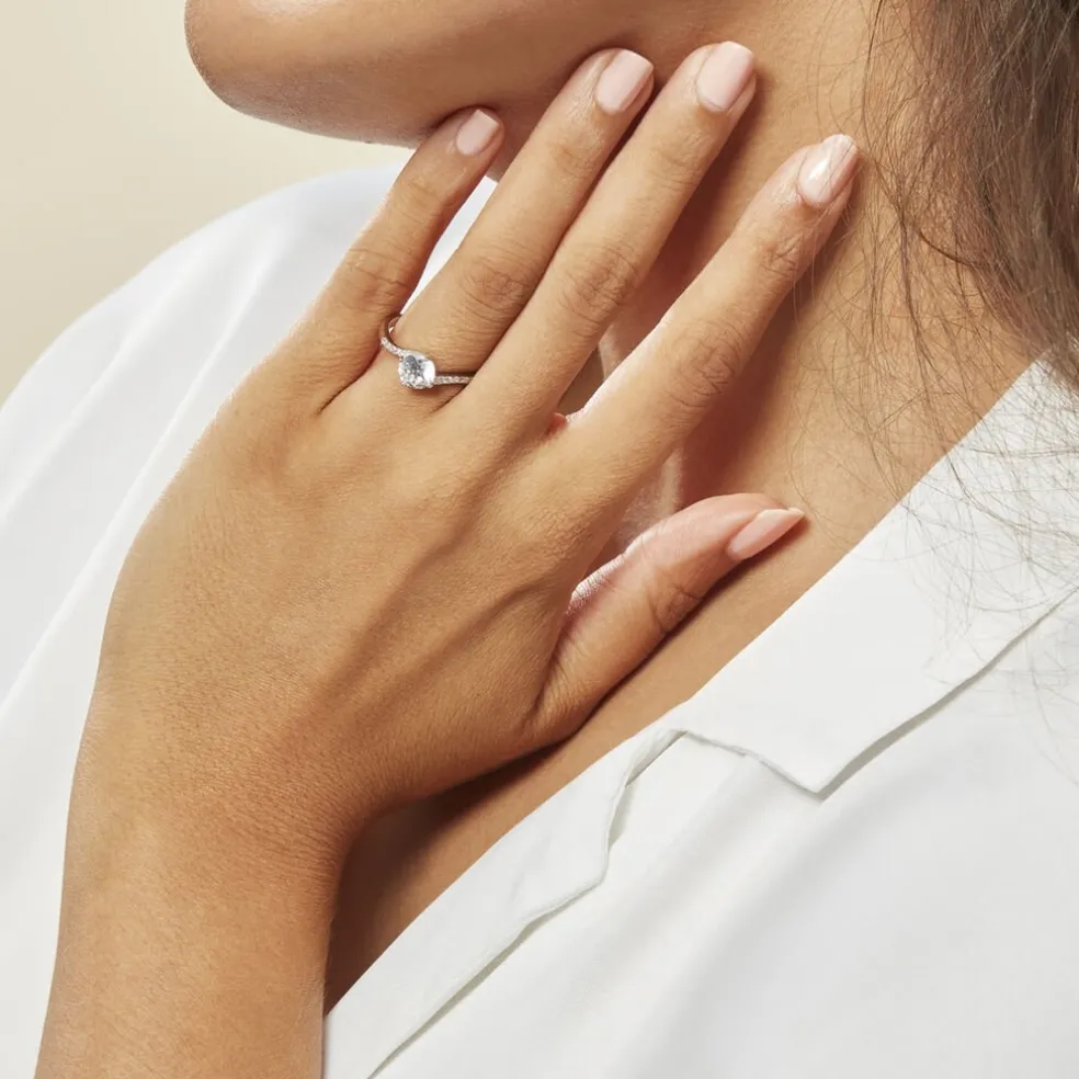 Bague Solitaire Maelane Argent Blanc Oxyde De Zirconium