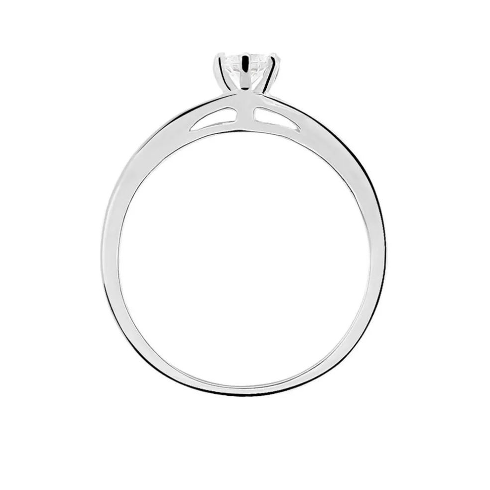 Bague Solitaire Maella Argent Blanc Oxyde De Zirconium
