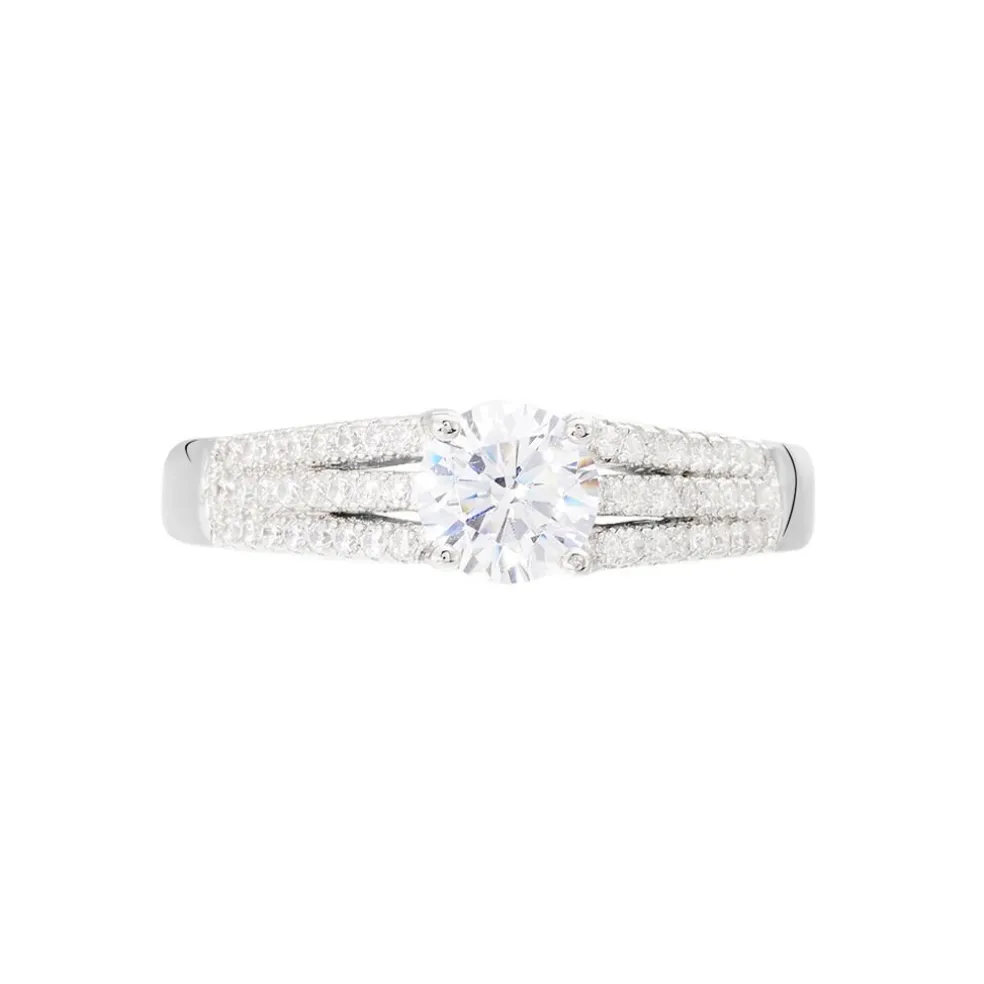 Bague Solitaire Maelline Argent Blanc Oxyde De Zirconium