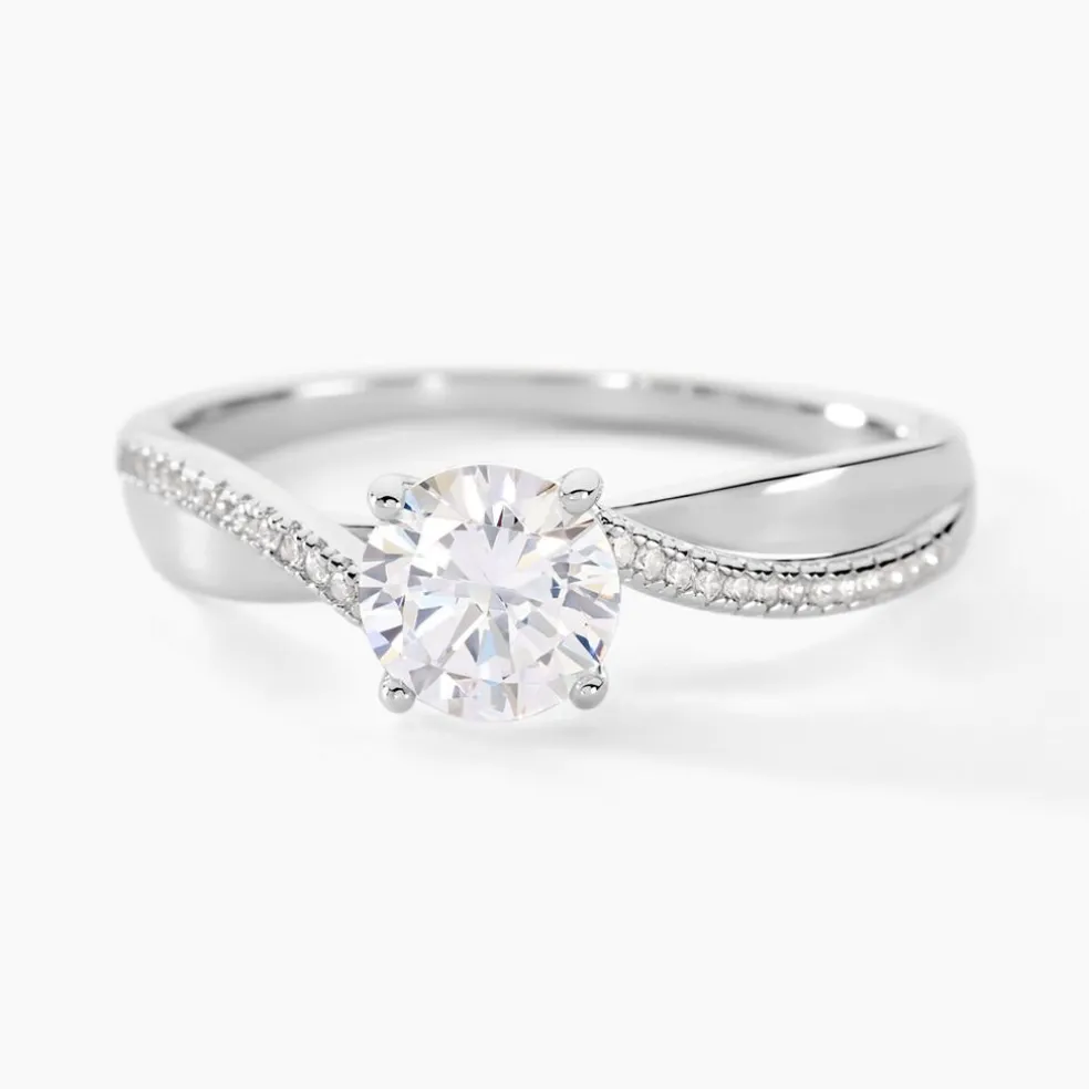 Bague Solitaire Maellyne Argent Blanc Oxyde De Zirconium