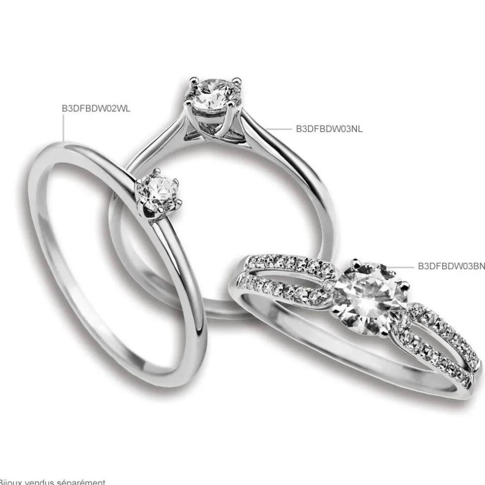 Bague Solitaire Natalia Or Blanc Diamant