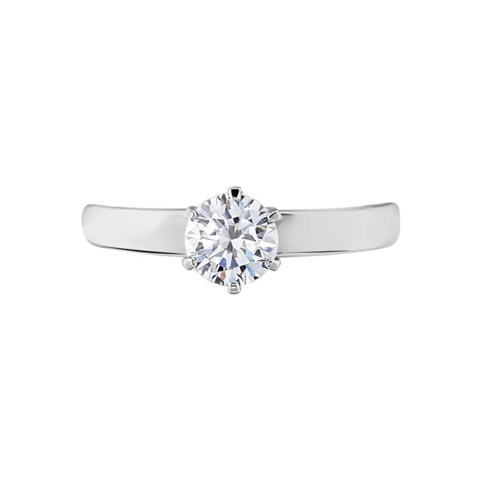 Bague Solitaire Natalia Or Blanc Diamant Synthetique