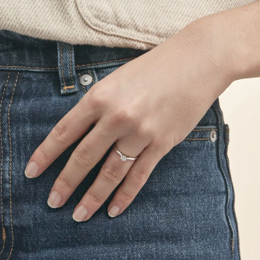 Bague Solitaire Veronika Or Blanc Diamant
