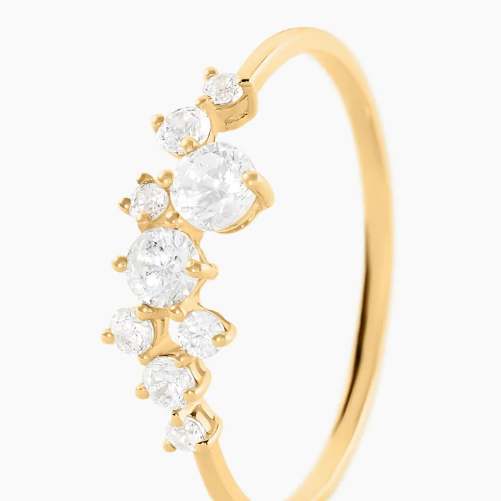 Bague Sparkle Or Jaune Oxyde De Zirconium