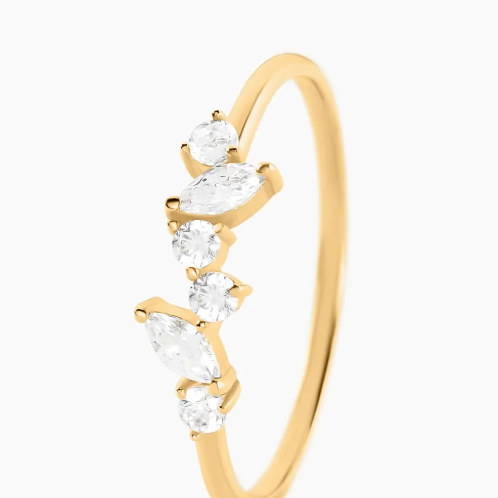 Bague Sparkle Or Jaune Oxyde De Zirconium