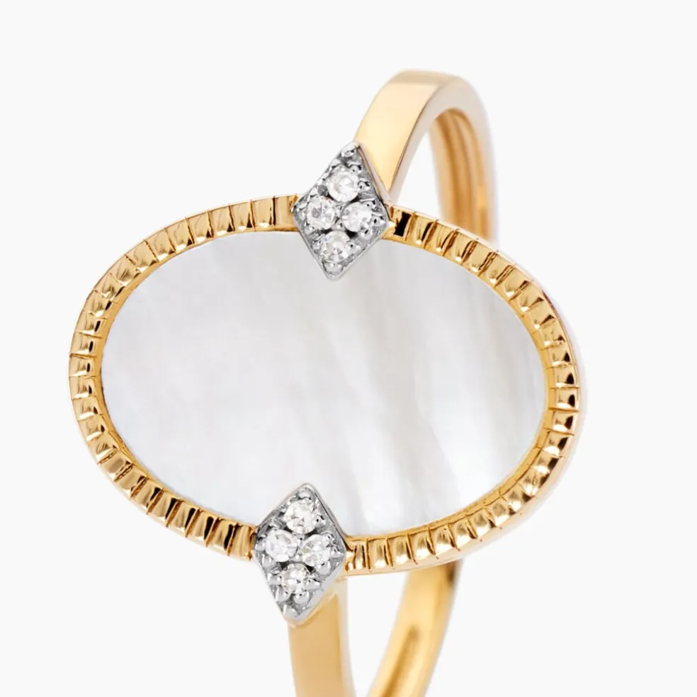 Bague Tahina Or Jaune Nacre Diamant