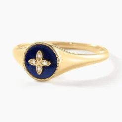 Bague Talisman Or Jaune Lapis Lazuli Diamant