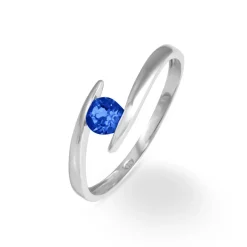 Bague Tiphaine Or Blanc Saphir