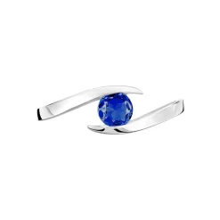 Bague Tiphaine Or Blanc Saphir