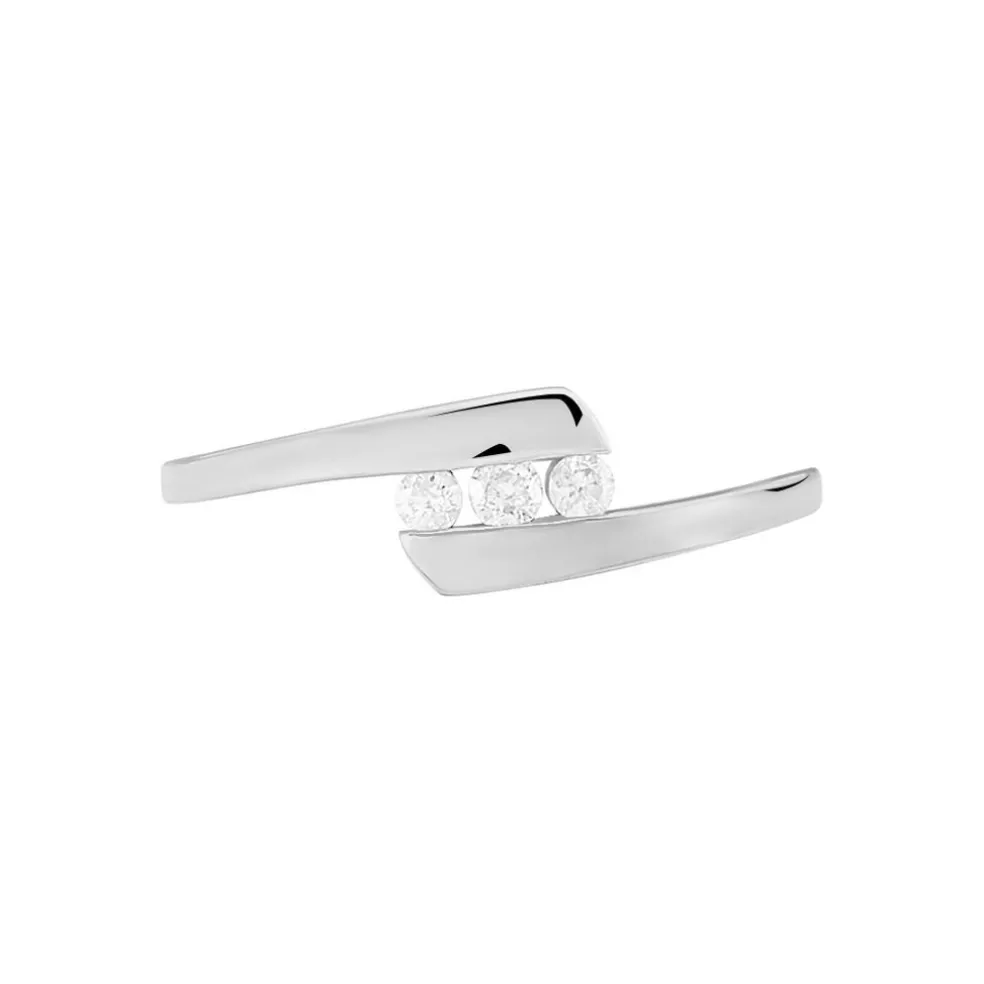 Bague Trilogie Or Blanc Diamant