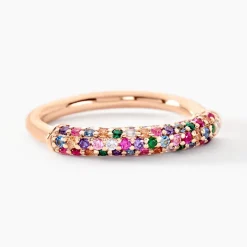 Bague Urban Call Argent Rose Pierre De Synthese Oxyde De Zirconium