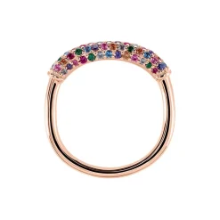 Bague Urban Call Argent Rose Pierre De Synthese Oxyde De Zirconium