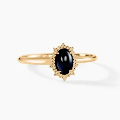 Bague Vintage Love Plaqué Or Jaune Agate