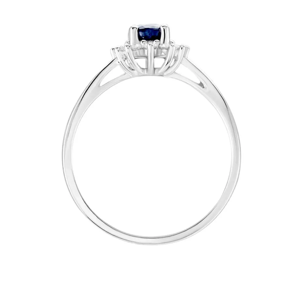 Bague Vladimir Or Blanc Saphir Diamants
